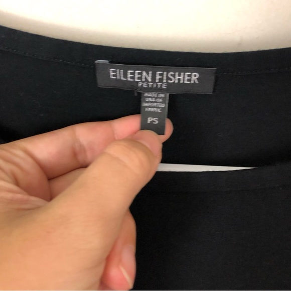 Eileen Fisher Little Black Dress Midi Length Size Small Petite - Picture 3 of 3